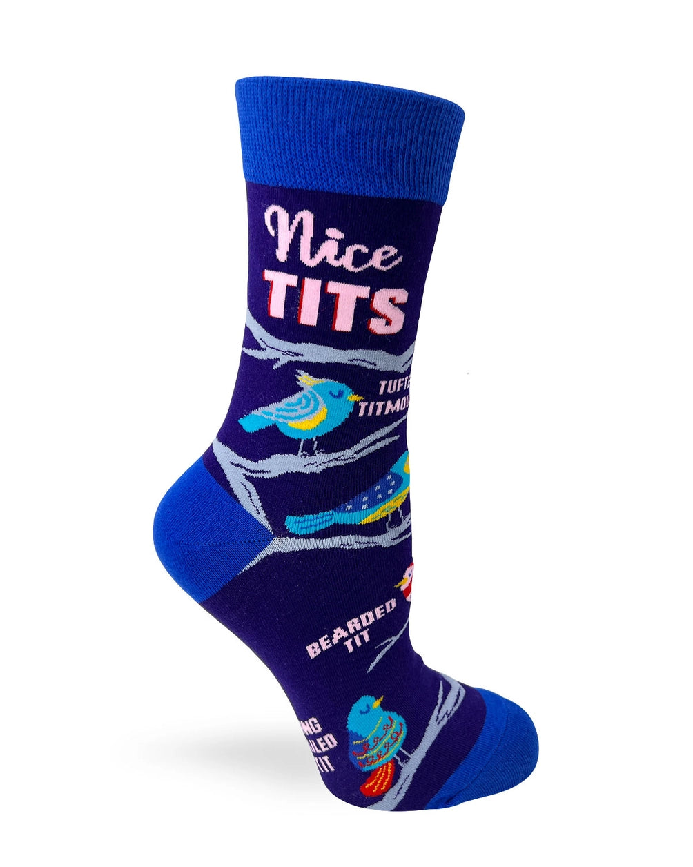 "Nice Tits" Ladies' Novelty Crew Socks Featuring Cute Birds