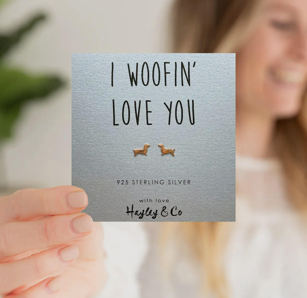 Rose Gold Dachshund Earrings