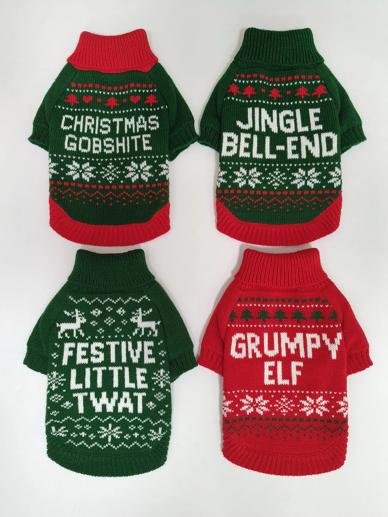Festive 'Cheeky' Dog Jumpers