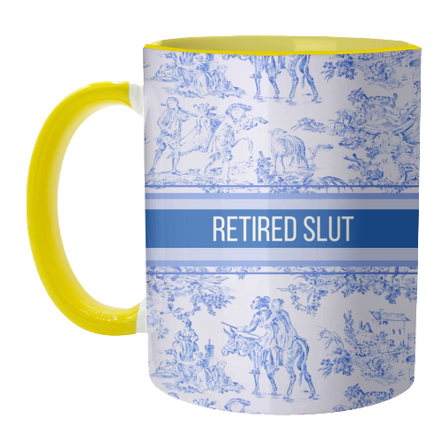 Mugs 'Retired Slut' by Lilly Rose: Mug Colour Inner & Handle 11oz - Black