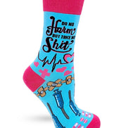 Do No Harm But Take No Shit Women's Crew Socks