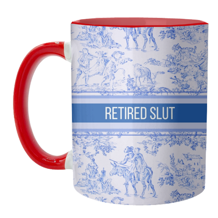 Mugs 'Retired Slut' by Lilly Rose: Mug Colour Inner & Handle 11oz - Black