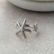 Tarnish Resistant Starfish Open Ring: Gold