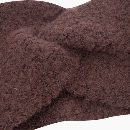 Textured Knitted Headband in Brown: One Size