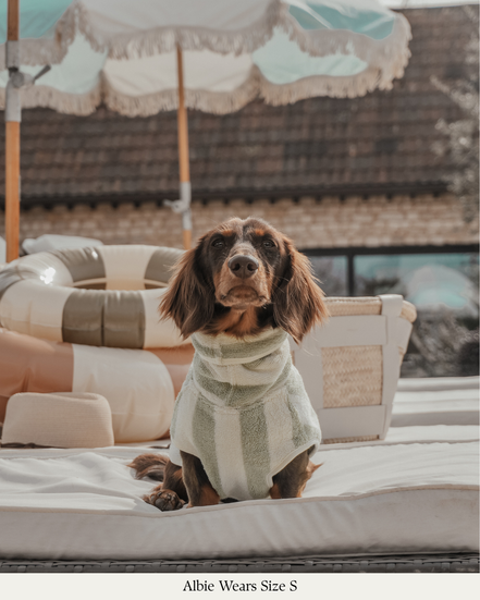 Matcha Stripe | The Cosy Cloak Drying Robe: XS