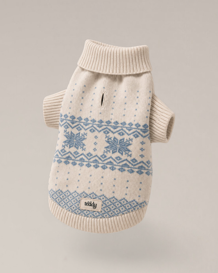 Ice Blue | Après Ski Roll Neck Knit: M