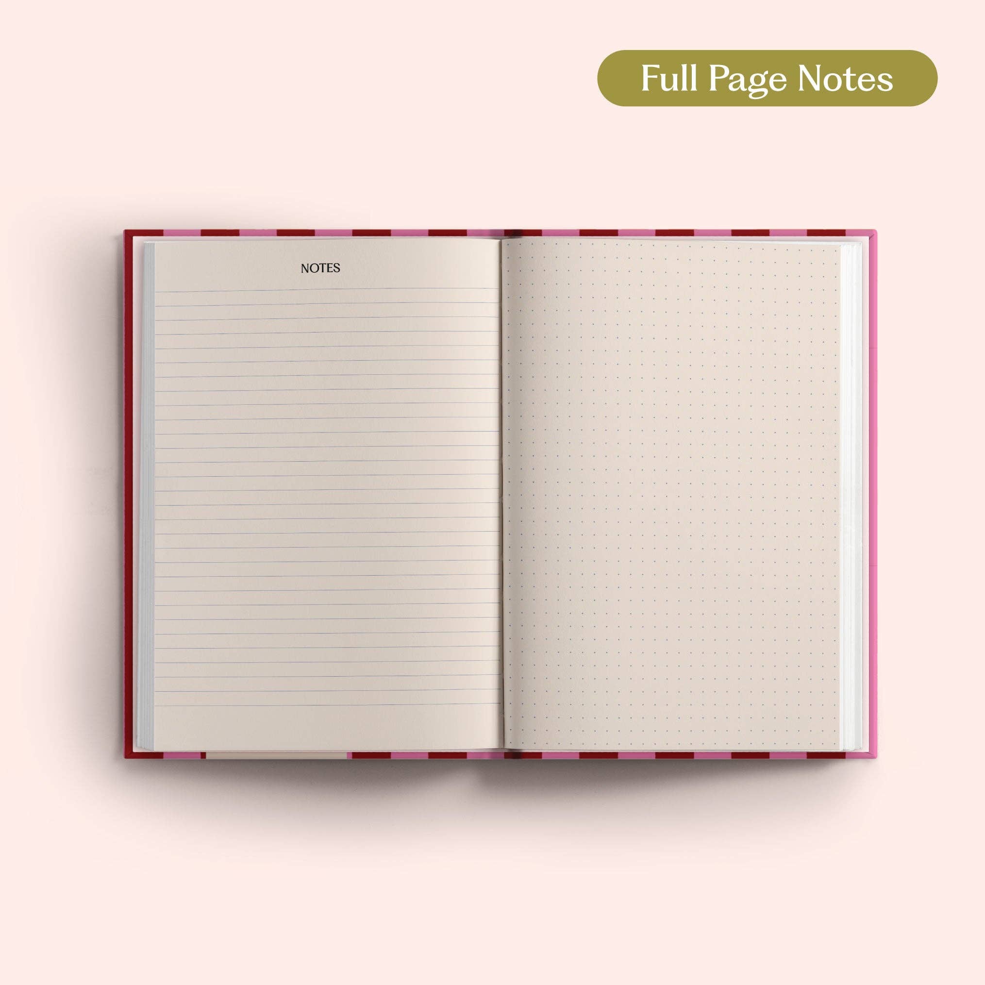 2027 Diary | A5 Hardcover Week to View | Pink & Red Stripe