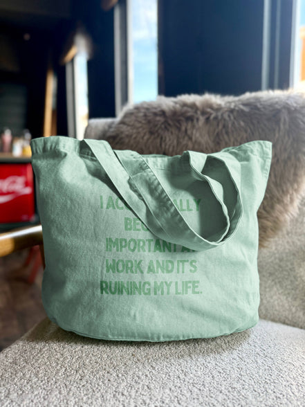 I Accidentally Became Important At Work And It's Ruining My Life | Tote Bag: Dusky Pink