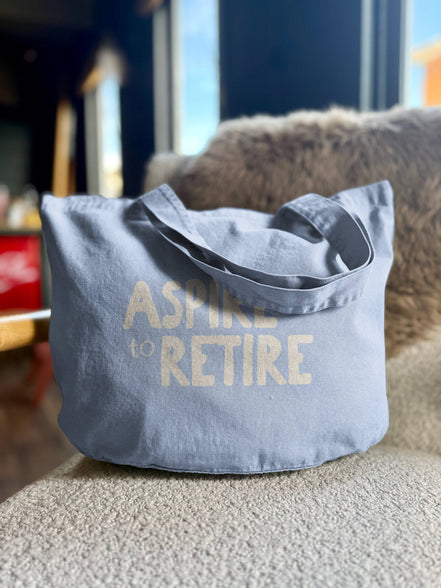 Aspire To Retire | Tote Bag: Vintage Light Blue