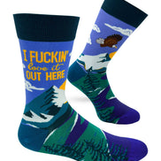 I Fuckin' Love it Out Here Men's Novelty Crew Socks