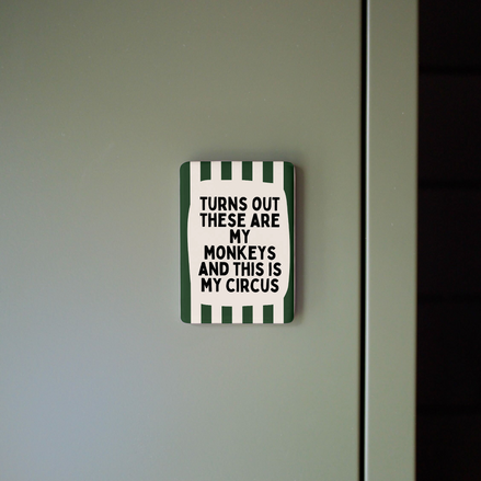 Turns Out These Are My Monkeys | Ceramic Magnet: Teal & Blush Pink