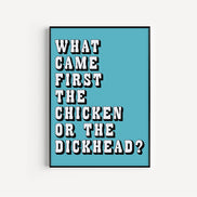 What Came First? Funny Lyric Print: Red&Pink / A3