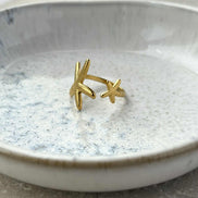 Tarnish Resistant Starfish Open Ring: Gold
