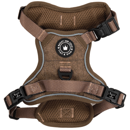Trail & Glow Tweed Dog Harness - Oxford Tweed: M