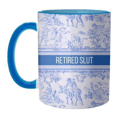 Mugs 'Retired Slut' by Lilly Rose: Mug Colour Inner & Handle 11oz - Black