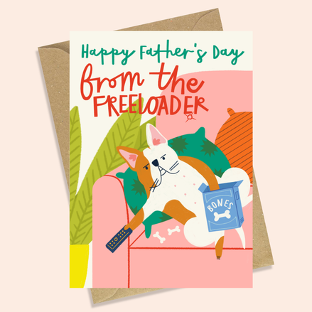 FREELOADING DOG - FUNNY FATHER'S DAY CARD