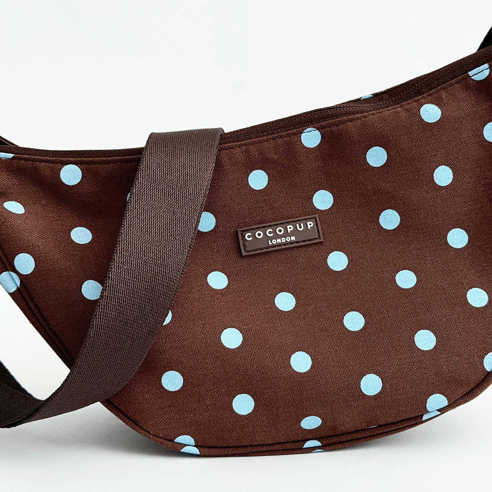 Crossbody Crescent Dog Walking Bag - Biscotti Blue