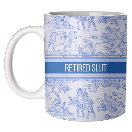 Mugs 'Retired Slut' by Lilly Rose: Mug Colour Inner & Handle 11oz - Black