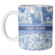 Mugs 'I Enjoy Dogging' by Lilly Rose: Mug Colour Inner & Handle 11oz - Blue