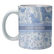 Mugs 'I Enjoy Dogging' by Lilly Rose: Mug Colour Inner & Handle 11oz - Blue