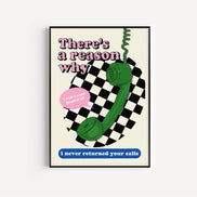 There's A Reason Why Art Print: Green/Pink/Blue / A3