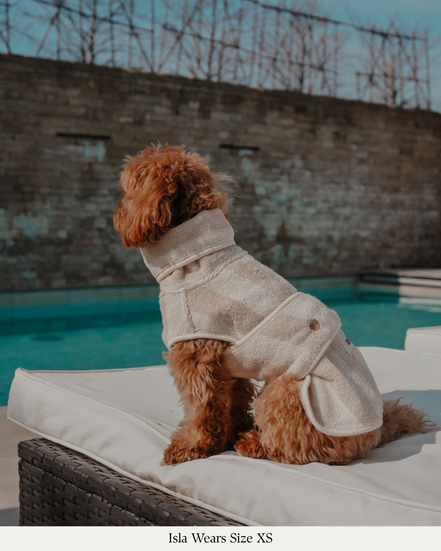 Hazelnut Stripe | The Cosy Cloak Drying Robe: L