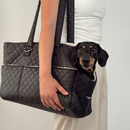Dog Carrier - Quilted Black