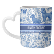 Mugs 'I Enjoy Dogging' by Lilly Rose: Mug Colour Inner & Handle 11oz - Blue