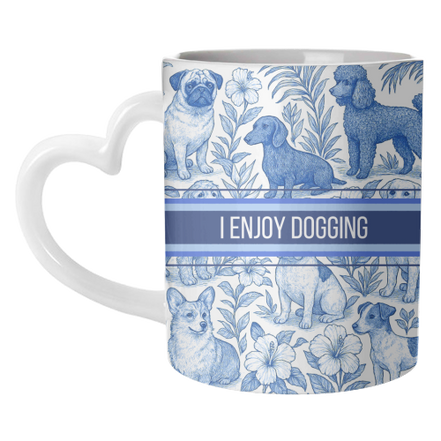 Mugs 'I Enjoy Dogging' by Lilly Rose: Mug Colour Inner & Handle 11oz - Blue
