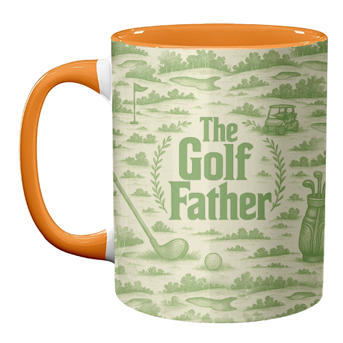 Mugs 'The Golf Father' by Lilly Rose: Mug Colour Inner & Handle 11oz - Green
