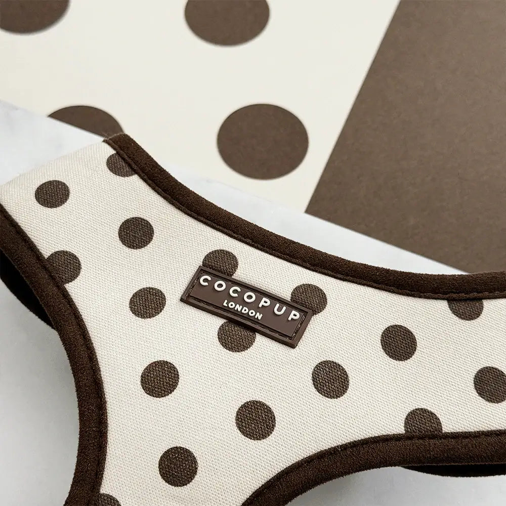Tiramisu Polka Dot Adjustable Neck HARNESS: XS