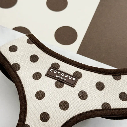 Tiramisu Polka Dot Adjustable Neck HARNESS: M