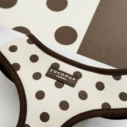 Tiramisu Polka Dot Adjustable Neck HARNESS: M
