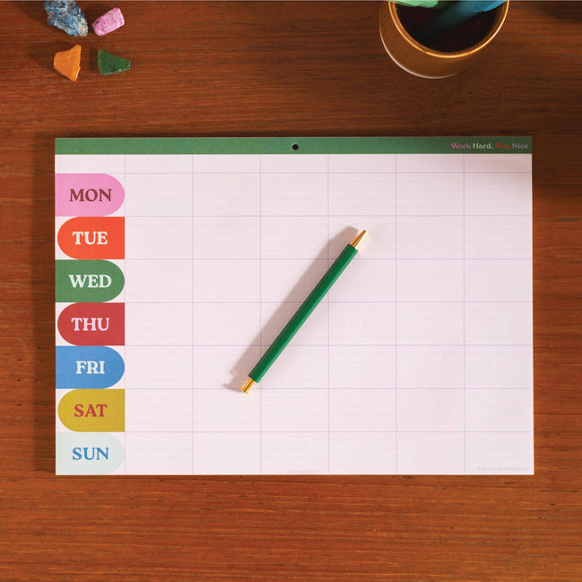 A4 Weekly / Monthly Planner Pad | Work Hard, Play Nice
