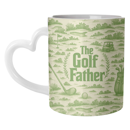 Mugs 'The Golf Father' by Lilly Rose: Mug Colour Inner & Handle 11oz - Green