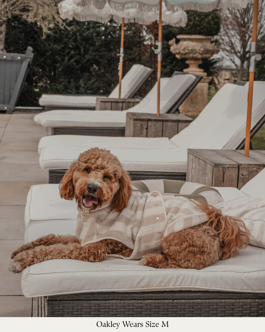 Hazelnut Stripe | The Cosy Cloak Drying Robe: S