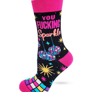 You Fucking Sparkle - Positive Message Women's Crew Socks