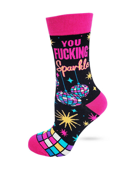 You Fucking Sparkle - Positive Message Women's Crew Socks