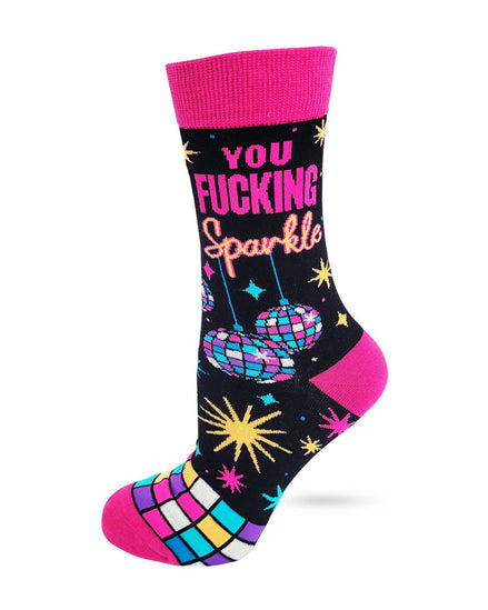 You Fucking Sparkle - Positive Message Women's Crew Socks