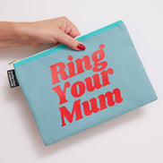 Ring Your Mum Purse/Pouch: Navy with orange