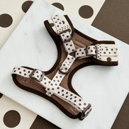 Tiramisu Polka Dot Adjustable Neck HARNESS: S