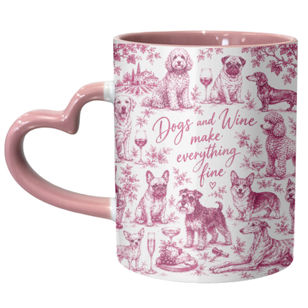 Mugs 'Dogs and Wine make everything fine!' by Lilly Rose: Mug Premium 11oz