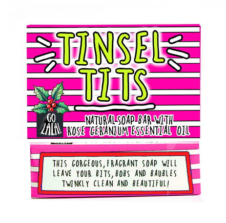 Tinsel Tits Christmas Soap Rose Geranium Funny Gift