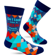 Do I look Like A Fucking People Person? Men's Novelty Crew Socks