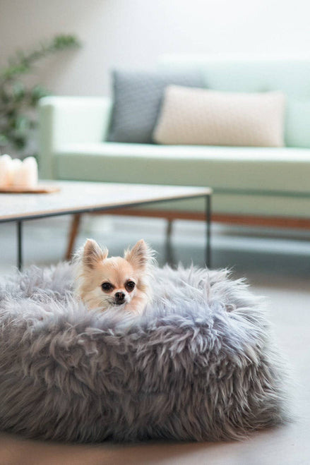 Grey Sheepskin Pet Bed: 40cm