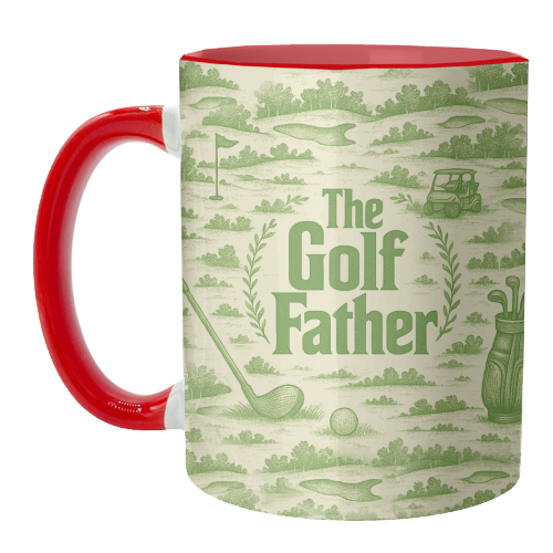 Mugs 'The Golf Father' by Lilly Rose: Mug Colour Inner & Handle 11oz - Green