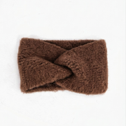 Textured Knitted Headband in Brown: One Size