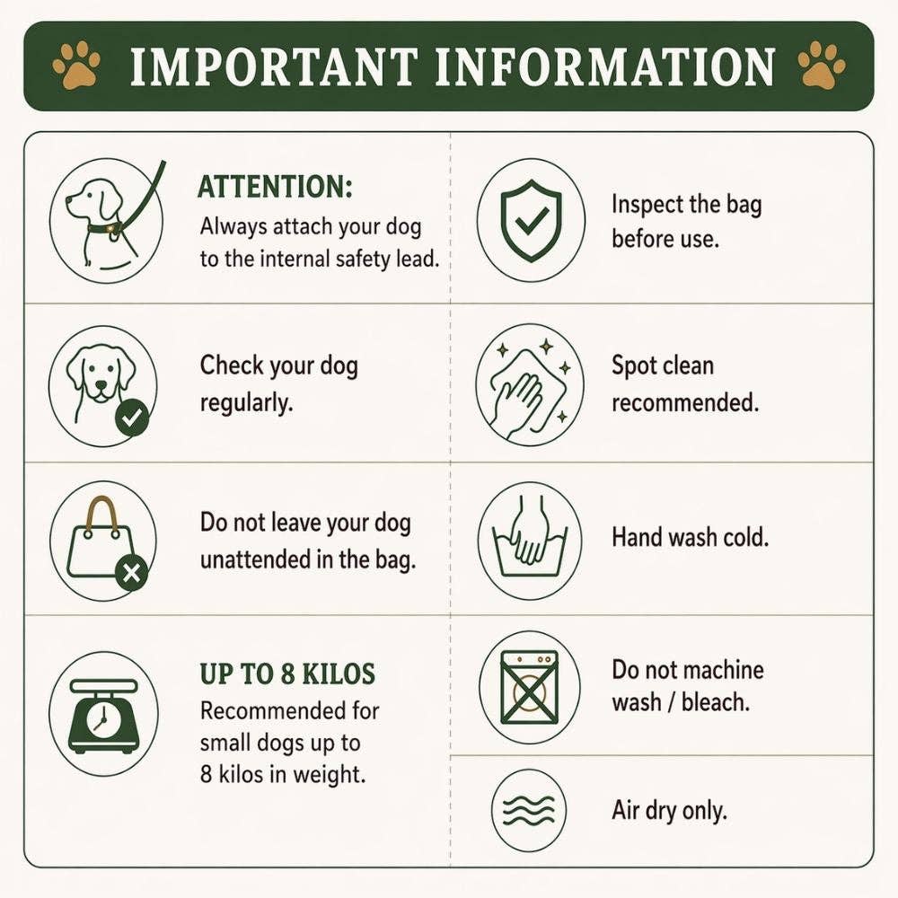 Stylish Dog Bag - Green: Default Title