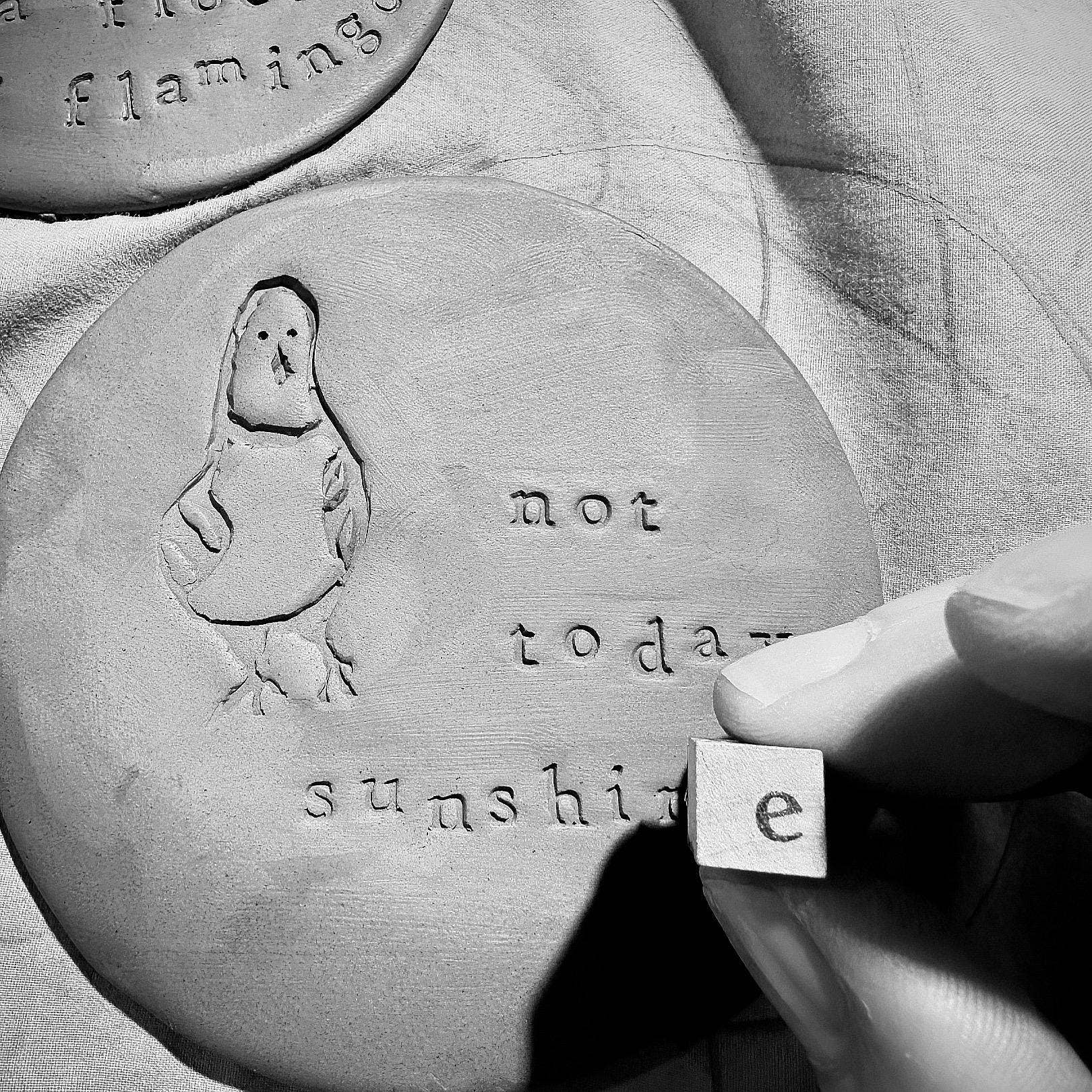 Ceramic Pigeon Trinket Dish - Not Today Sunshine!: Black