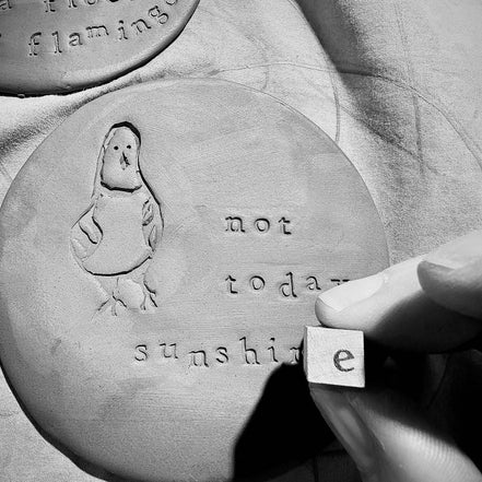 Ceramic Pigeon Trinket Dish - Not Today Sunshine!: Pink